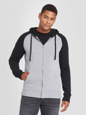 Men's Regular Fit Full Zip Fleece Hoodie - Goodfellow & Co™ Black