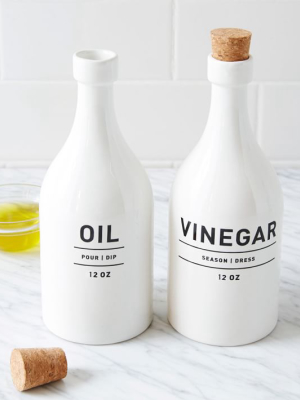 Utility Oil & Vinegar Set - White