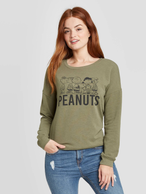 Women's Peanuts Graphic Sweatshirt - Green