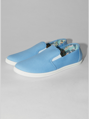 Blue Canvas Slip On Trainers