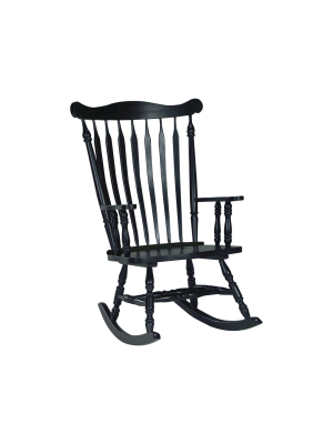 Rocking Chair Solid Wood Black - International Concepts