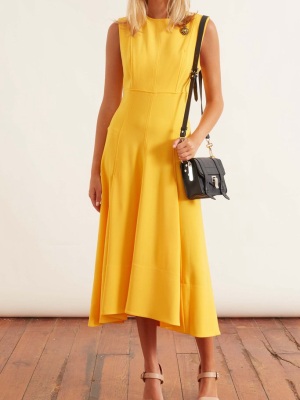 Crepe Seamed Dress In Sun