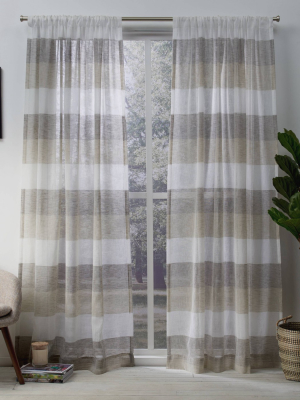 Set Of 2 Bern Rod Pocket Window Curtain Panels Exclusive Home