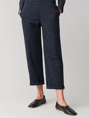 Cropped Cotton Poplin Pants