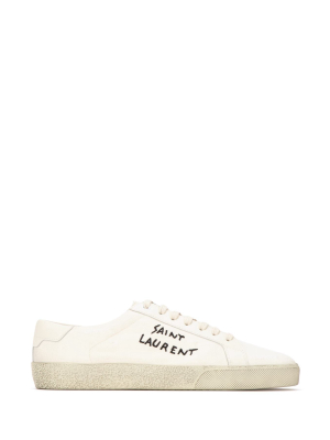 Saint Laurent Logo Embroidered Low-top Sneakers