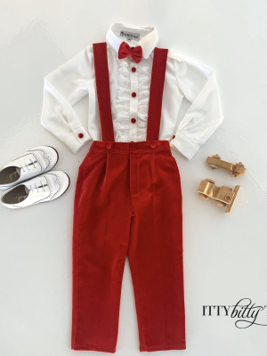 Connor Suspenders Set (velvet Red)