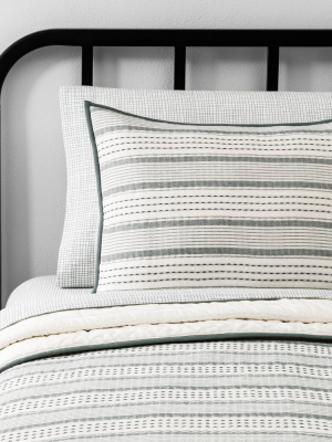 Textured Stripe Quilt Green Collection - Hearth & Hand™ With Magnolia