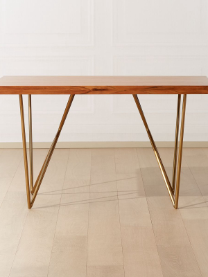 Dylan Brass Medium Acacia Table 36"x53"