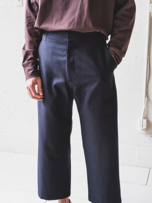 Boss Trousers In Herringbone Wool