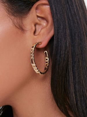 Curb Chain Hoop Earrings