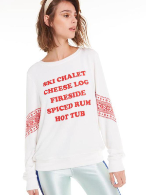 Wildfox Ski List Baggy Beach Jumper Sweater