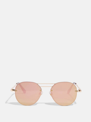 Pink Flash Aviator Sunglasses