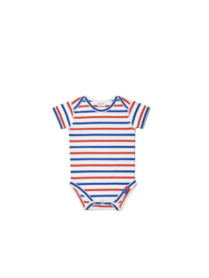 The Onesie - White/true Blue/poppy