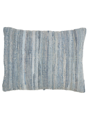 Down Filled Denim Chindi Throw Pillow - Saro Lifestyle