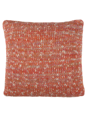 Darling Knit Square Throw Pillow Orange - Safavieh