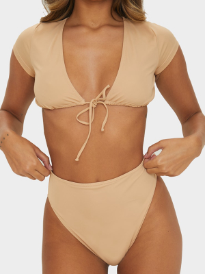 Nude Recycled High Waist Bikini Bottoms