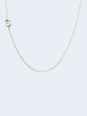 "s" Alphabet Letter Necklace In Yellow Gold