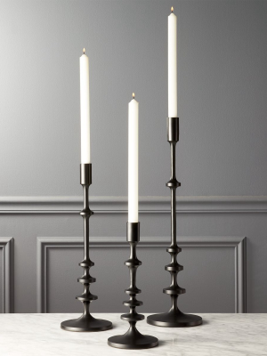 Allis Black Taper Candle Holders Set Of 3