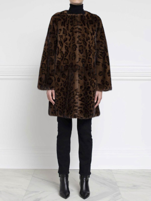 The Jamie Leopard Mink Fur Coat