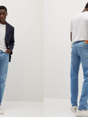 Straight-fit Medium Wash Bob Jeans