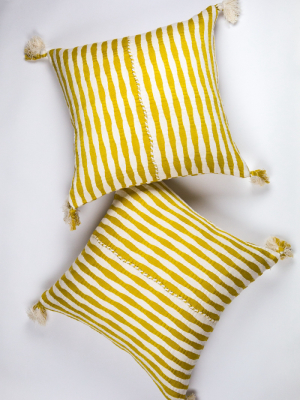 Archive New York Ochre Stripe Square Antigua Pillow