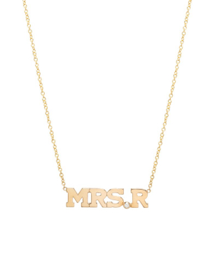 14k Mrs Initial Necklace