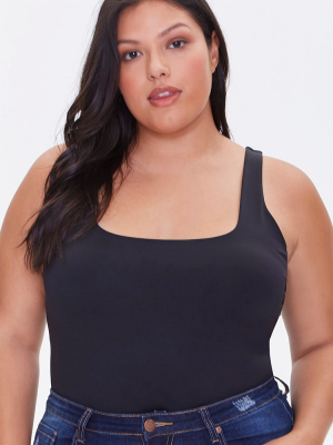 Plus Size Square-neck Bodysuit