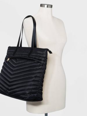 Striped Quilted Tote Handbag - A New Day™