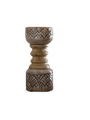 Vivaterra Mango Wood Pillar Candlesticks