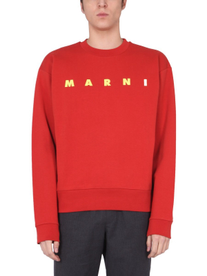 Marni Logo Print Crewneck Sweatshirt