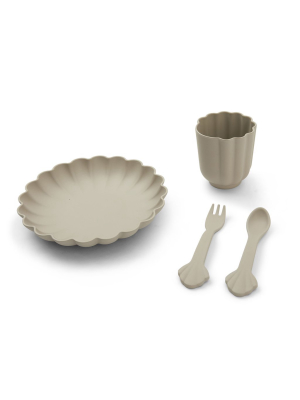 Konges Slojd Flora Dinner Set In Warm Grey