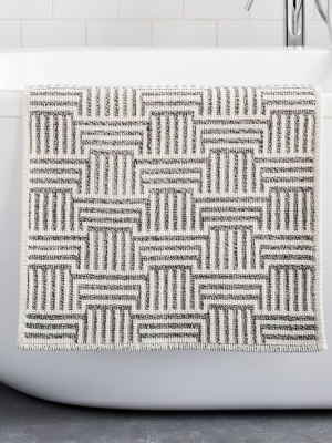 Organic Marbled Geo Bath Mat - Marled Gray