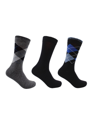 Men's 3-pack Novelty Dress Socks - Black Multi