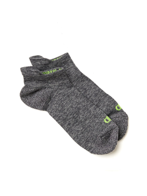 Men's Performance Tab Sock - Dark Grey Heather/highlighter