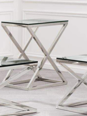 Eichholtz Criss Cross High Side Table - Silver