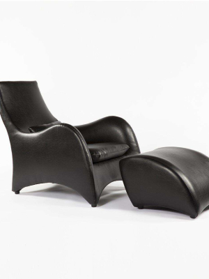 Modern Gerard Chair And Ottoman - Black