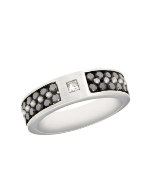 Effy Men's Black And White Diamond Ring, 1.15 Tcw