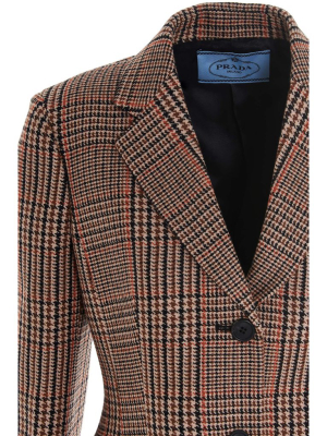 Prada Prince Of Wales Pattern Blazer