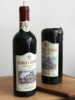 Vino Primitivo Rosso Red Wine Bottle Candle