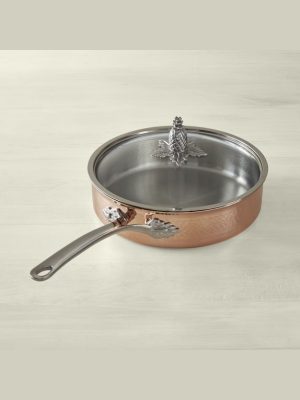 Ruffoni Omegna Cupra Hammered Copper Sauté Pan, 3-qt.