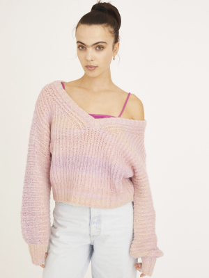 Uo Cassia Space-dye V-neck Sweater