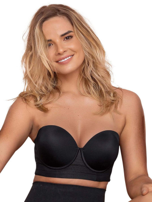 Leonisa Full Coverage Comfort Push Up Bra For Women - Strapless Bra With Lace