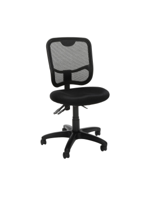 Comfort Series Ergonomic Mesh Mid-back Swivel Armless Task Chair Black - Ofm