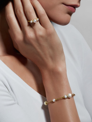 Shima Bracelet With Freshwater Pearls And Diamonds In 18k