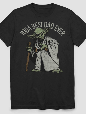 Men's Star Wars Yoda Best Dad Ever Short Sleeve Graphic T-shirt - Black