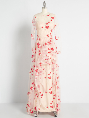 Cherry Blossom Skies Maxi Dress