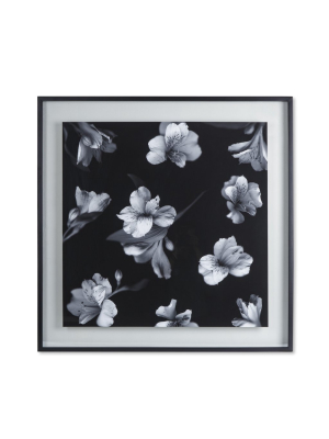 Black & White Flowers - Glass Float