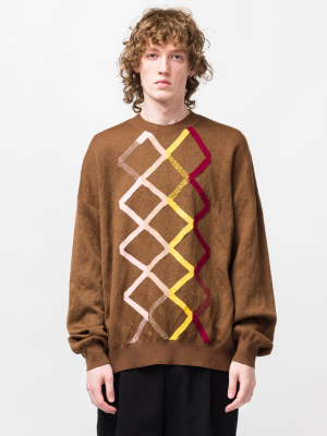 Merino Sweater In Brown/multi