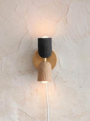 Ceramic Up Down Sconce Plug-in