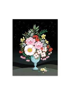 Night Sky Flower Vase Art Print